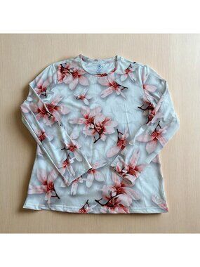 5FIN Women's Floral Long Sleeve Swim Top Size XL